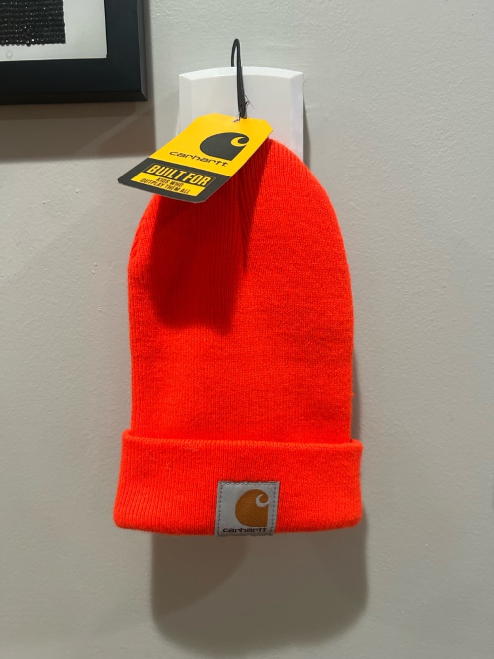 New CARHARTT _ FLORESCENT Brite ORANGE _ TODDLER _ CUFFED WINTER BEANIE HAT